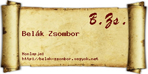 Belák Zsombor névjegykártya